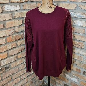 NWT Ted Baker Ox Blood Lace Shoulder Jumper Size 5
